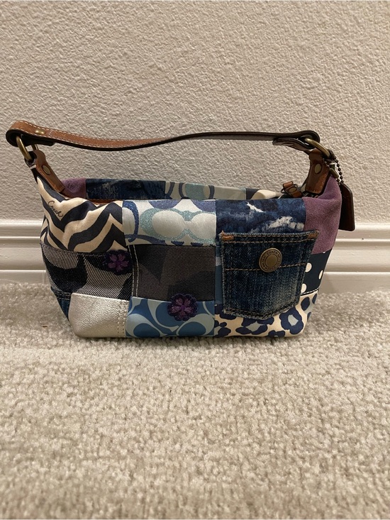 Coach Handbags - Vintage Coach Mini Bag Patchwork Denim Y2K Shoulder Bag Purse